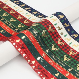 Wholesale High Quality Christmas Ribbon Double-sided Thread Ribbon Wrapping Gift Ribbon Christmas Accessories Decoration