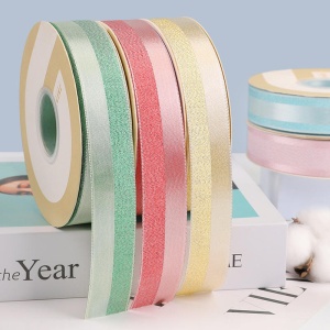 Custom modern luxury 2.5cm Gift Box Cake box Flower packing decoration Wedding ribbon with different colors