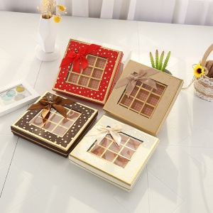 Gift chocolate packaging box with transparent window candy gift magnetic box with insert custom printed