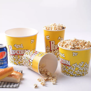 Custom printing KFC Family barrel fried chicken takeaway paper bucket cup french fries cup Disposable paper bucket