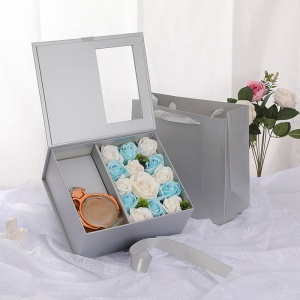 Christmas Tanabata surprise flowers packaging gift box Wedding bridesmaid rose window with hand gift box eternal flower box
