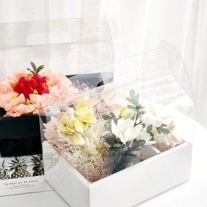 Transparent PVC hand-held folding flower box diy box bouquet Cake box Gift box Florists flower packaging materials